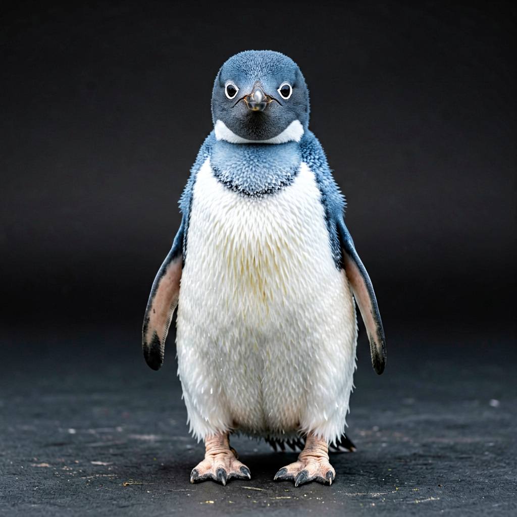 Little penguin standing on a rock