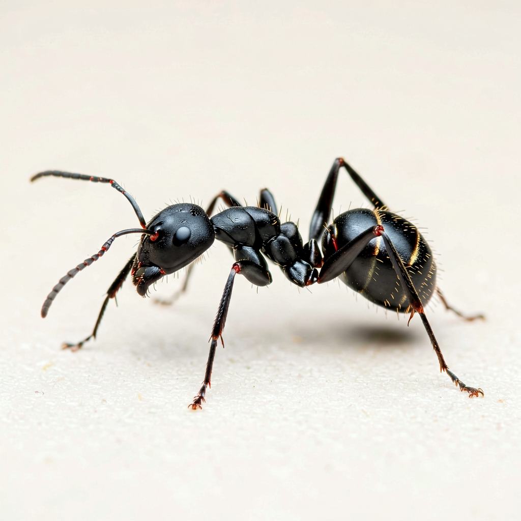 Black garden ants on the ground