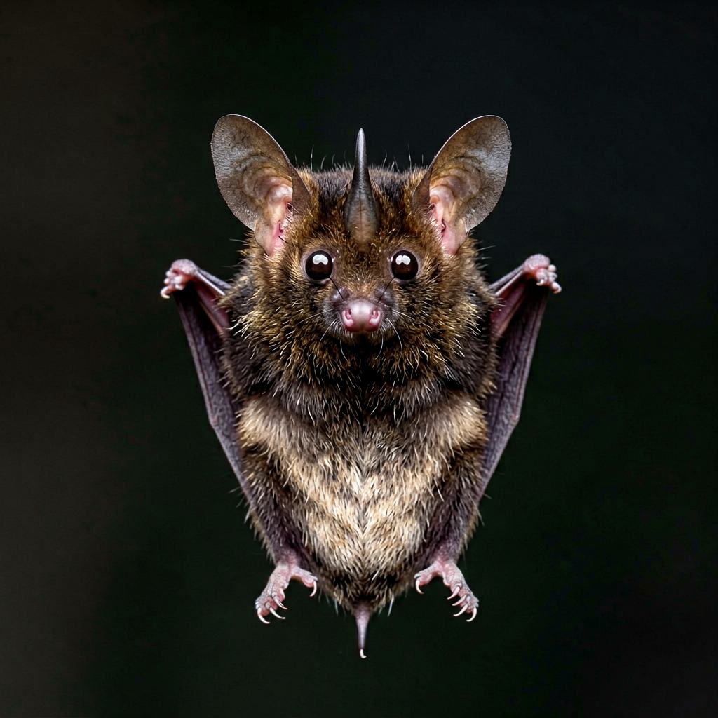 Common pipistrelle bat in flight