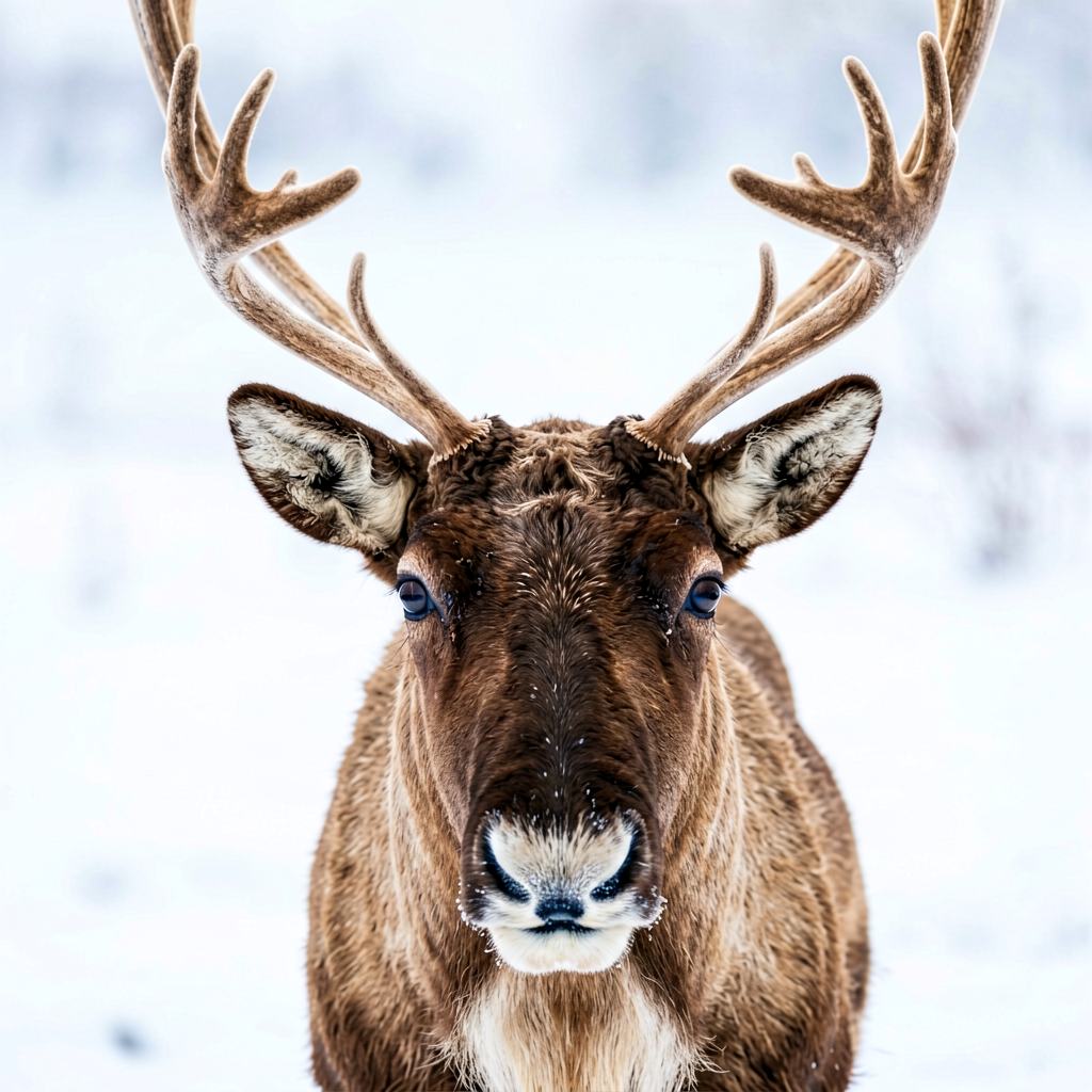 Reindeer standing on open tundra