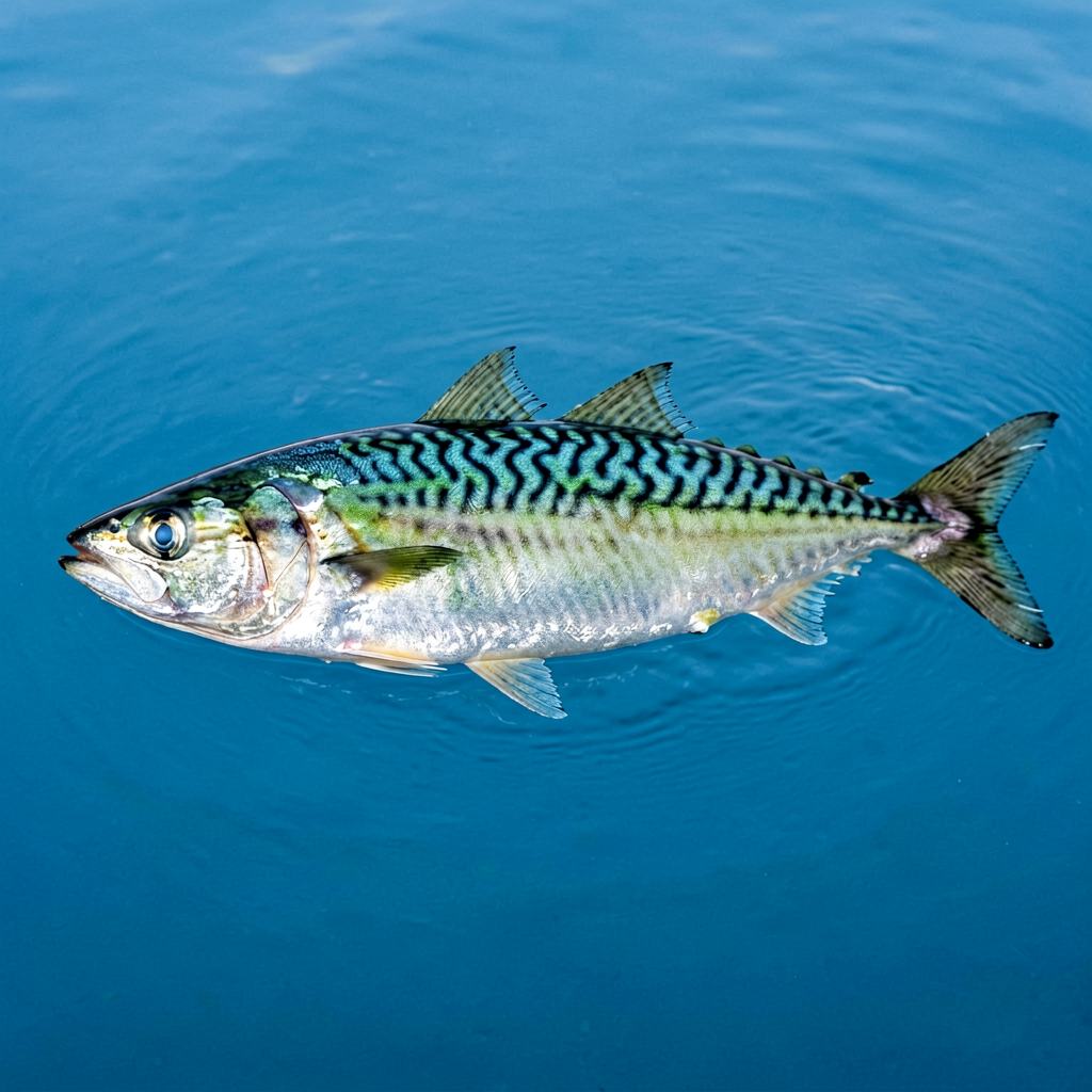 Shoal of Atlantic mackerel in open water