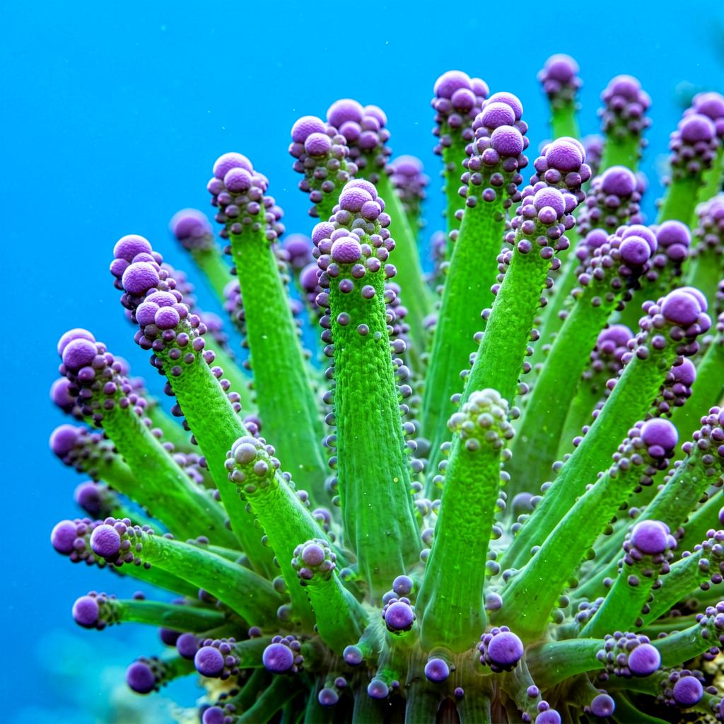 Snakelocks anemone with tentacles spread