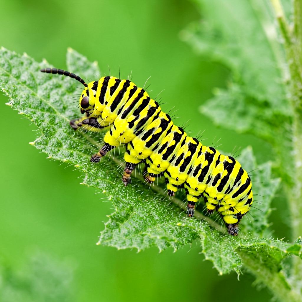 Cinnabar moth resting with wings held flat