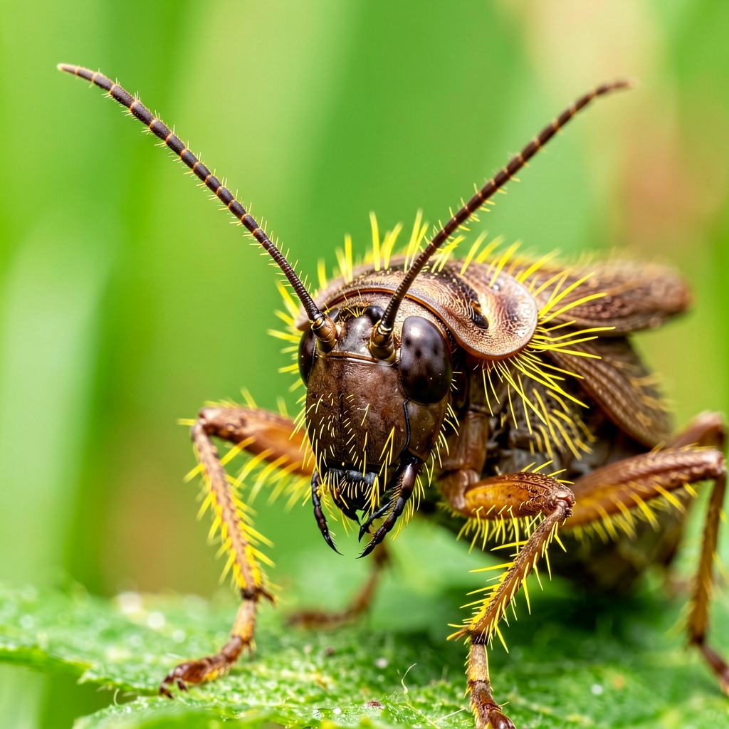 Summer chafer beetle resting on a leaf