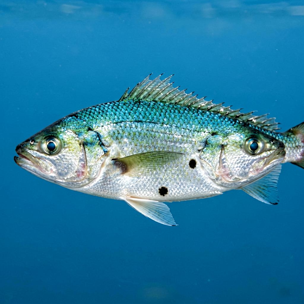 Shoal of Atlantic horse mackerel in mid-water
