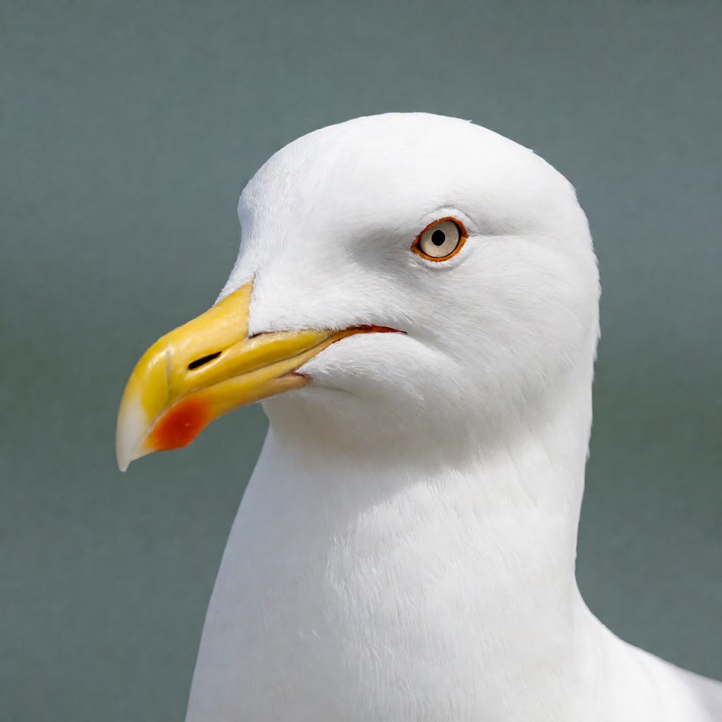 Adult herring gull on a harbour wall, pearl-grey back, yellow bill with red spot