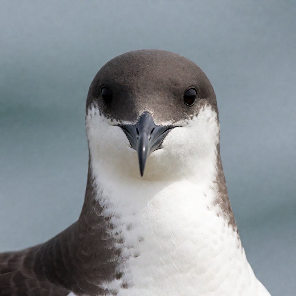 Manx shearwater gliding low over the sea, black upperparts, white underparts, stiff narrow wings