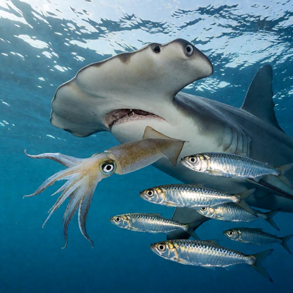 Food of the Smooth Hammerhead