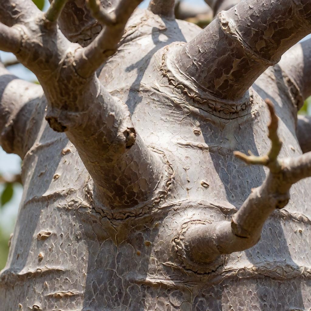Close-up of a za baobab flower, showing the yellow petals and the mass of stamens