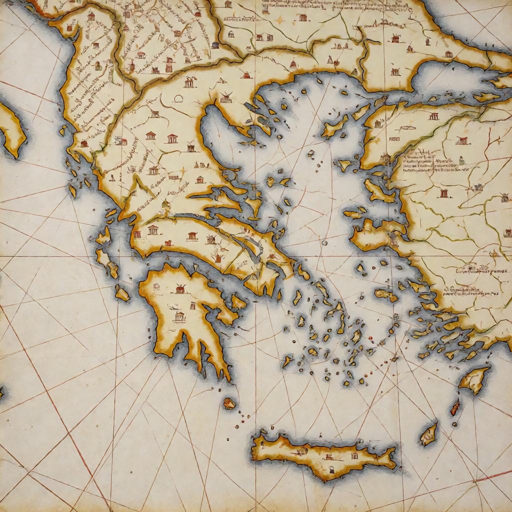 Antique hand drawn map