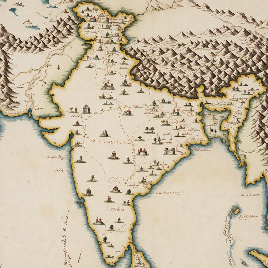 Antique hand drawn map