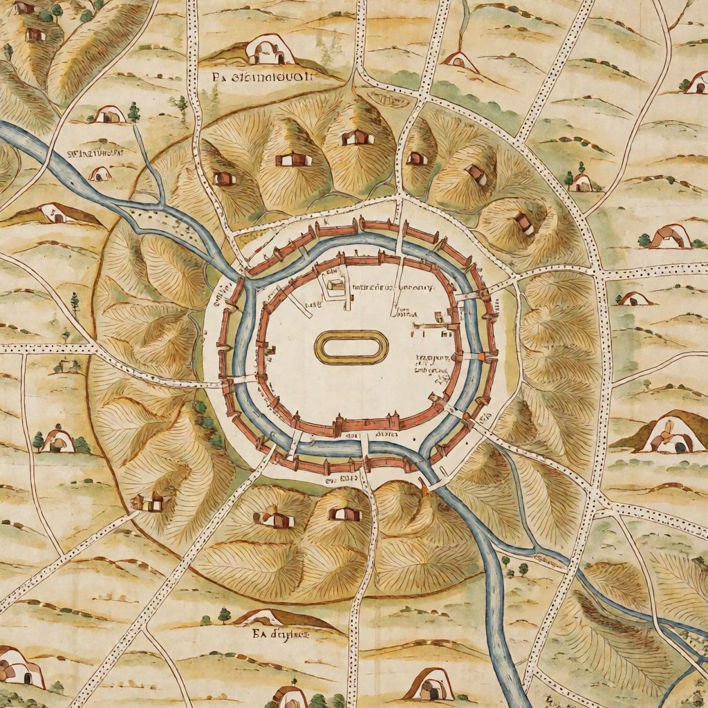 Antique hand drawn map