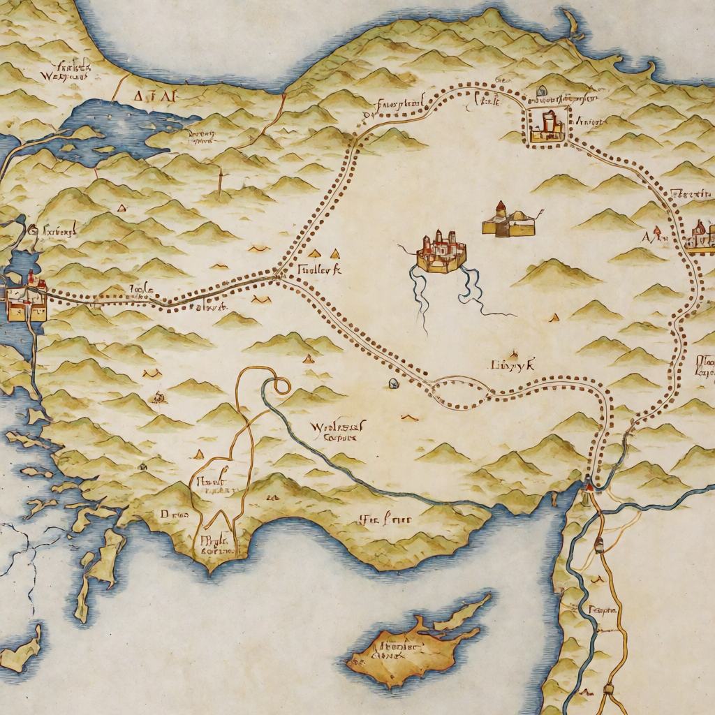 Antique hand drawn map