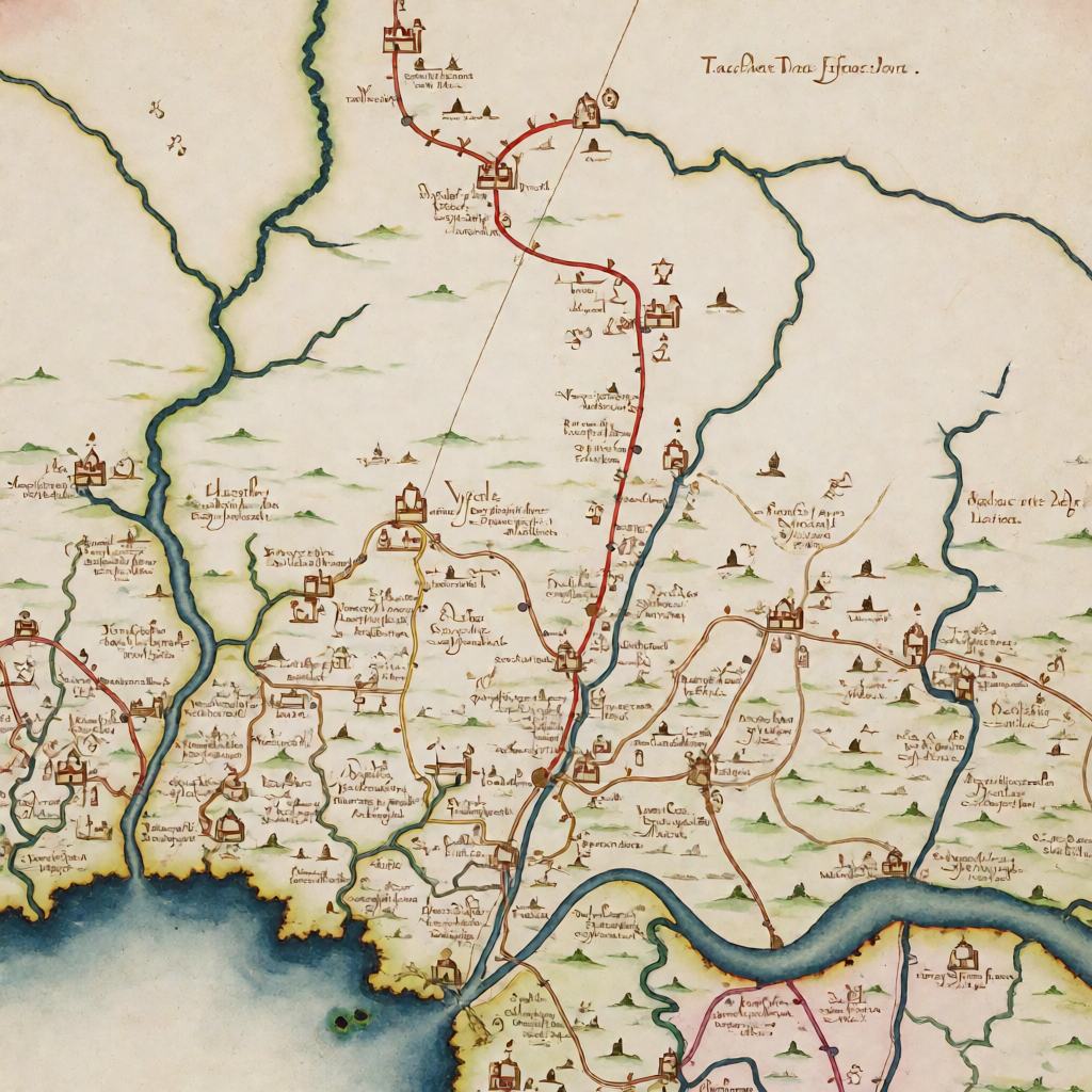 Antique hand drawn map