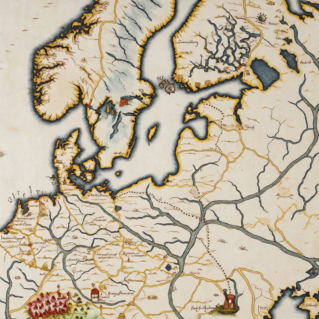 Antique hand drawn map