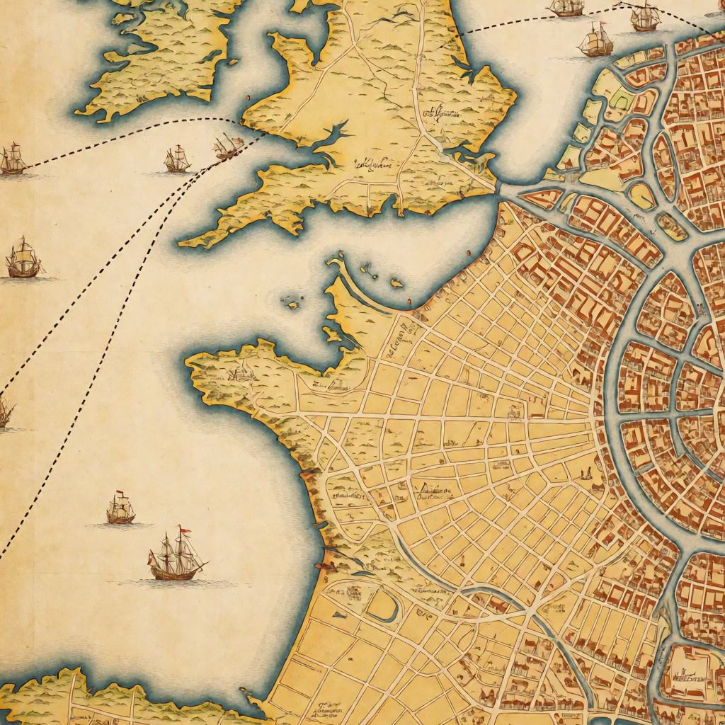 Antique hand drawn map